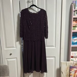 Elegant Purple Lace Dress